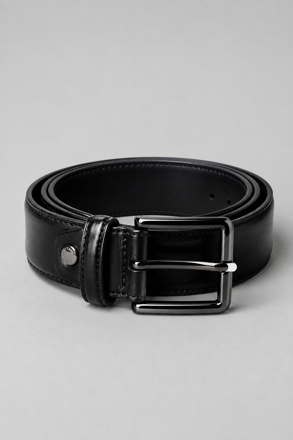Men's Genuine Leather Belt – Classic Black Casual & Formal Belt with Gunmetal Buckle