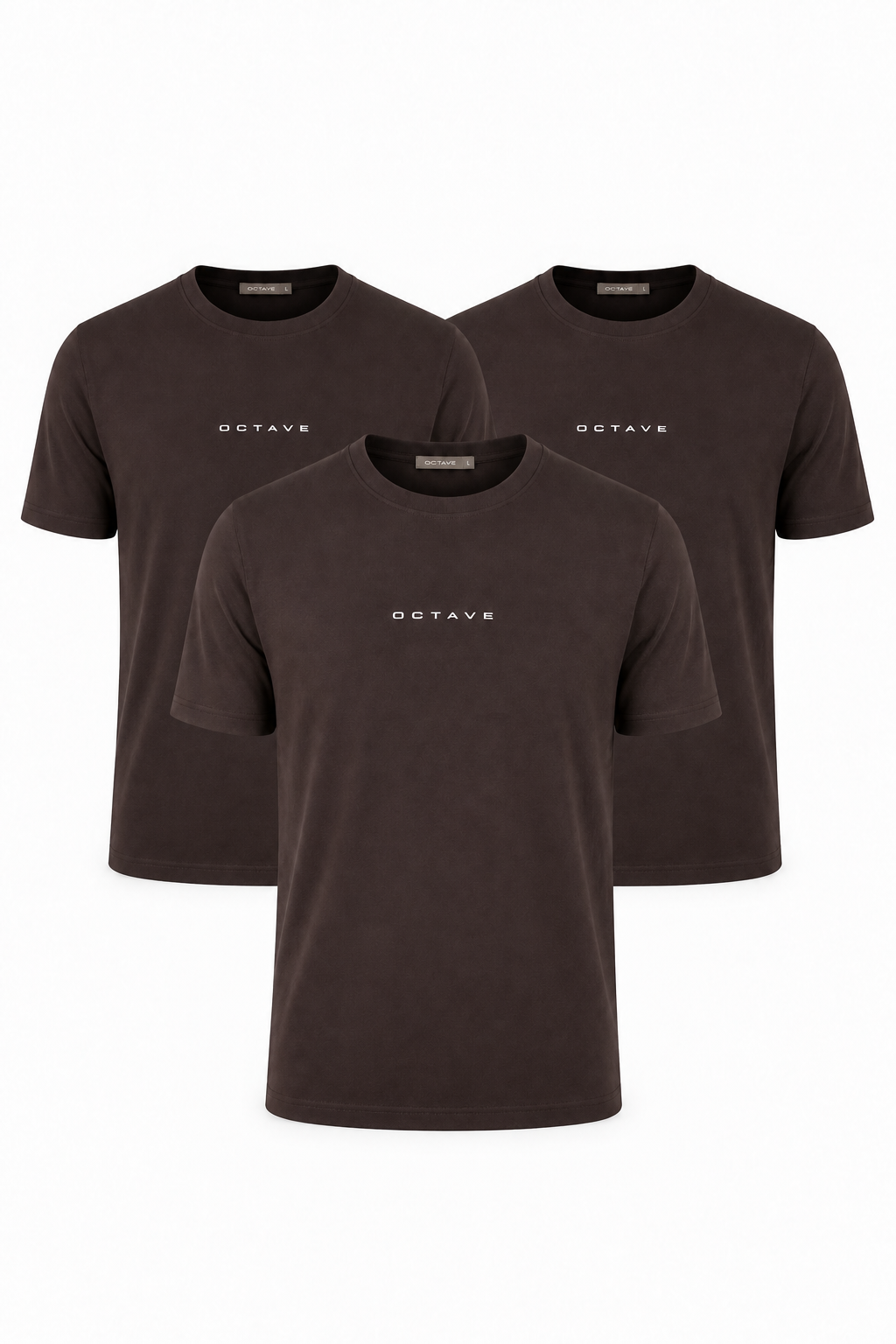 Men's Crew Neck T-Shirt Pack of 3 Java  | Premium Cotton Blend Regular Fit Solid Tees