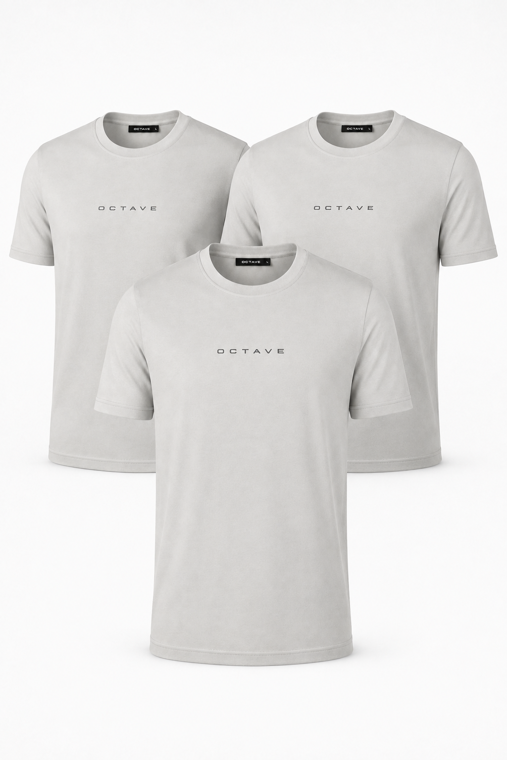 Men's Crew Neck T-Shirt Pack of 3 Onyx | Premium Cotton Blend Regular Fit Solid Tees