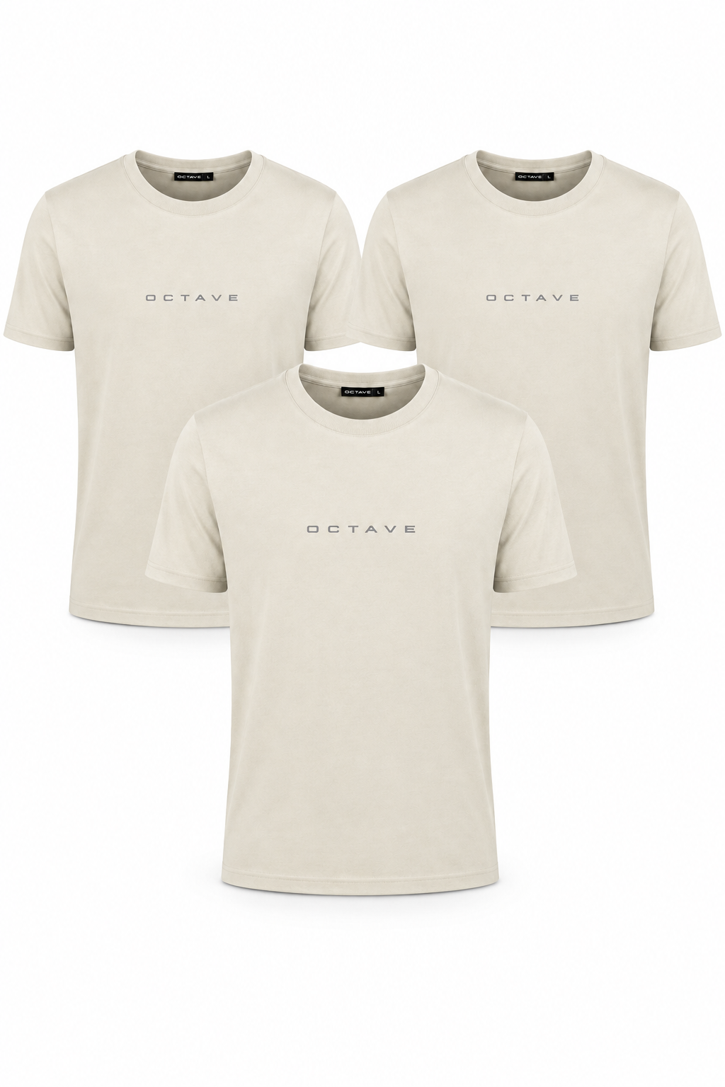 Men's Crew Neck T-Shirt Pack of 3 Pristine  | Premium Cotton Blend Regular Fit Solid Tees