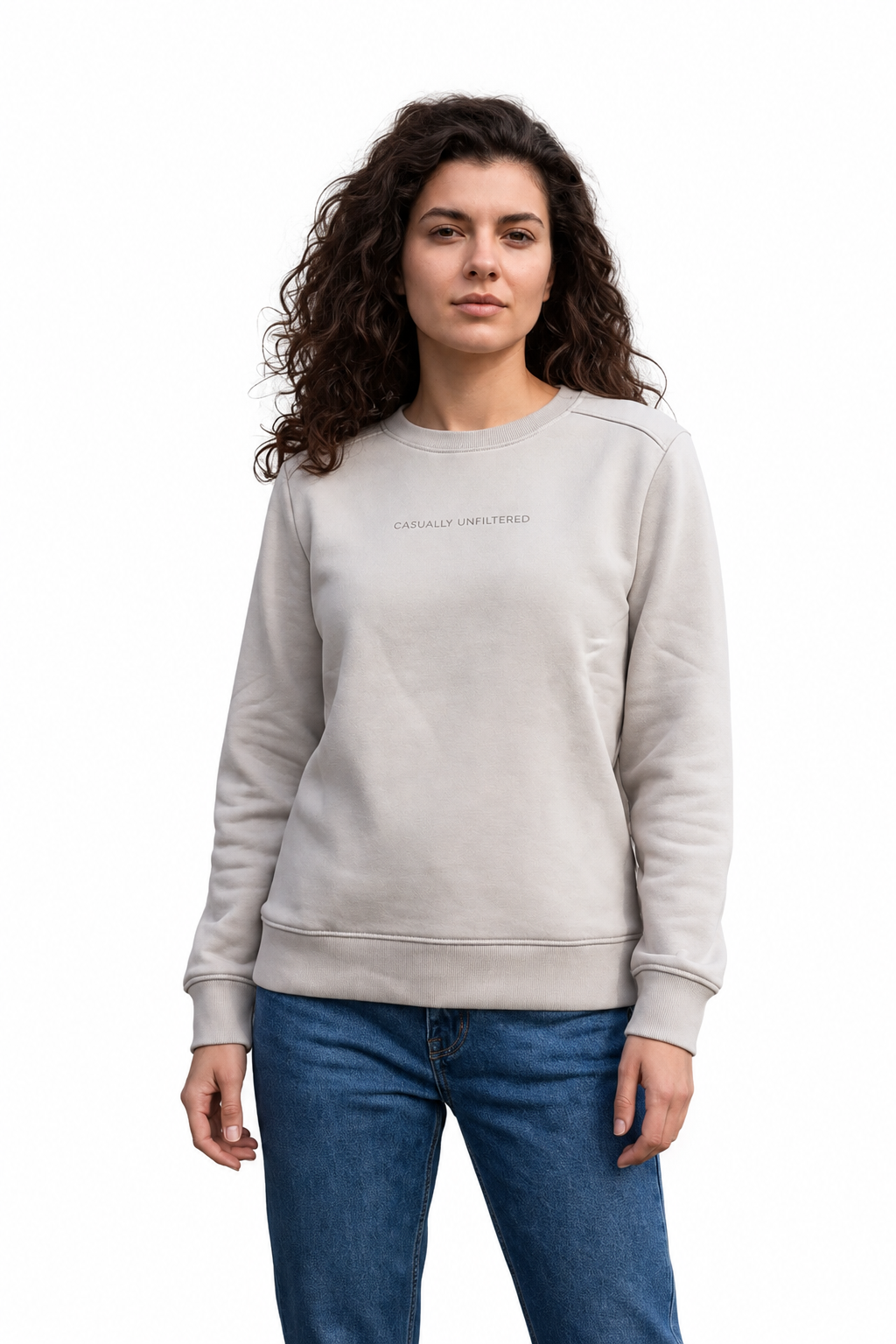 Women Arona Cotton Fleece | Round Neck Full Sleeves Casual Winter Sweatshirt