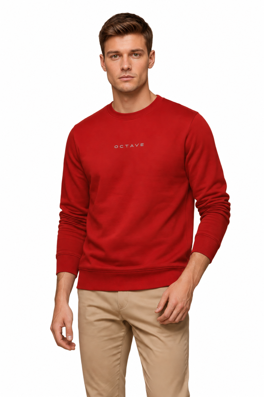 Men’s Premium Brick Crew Neck Cotton Fleece Sweatshirt