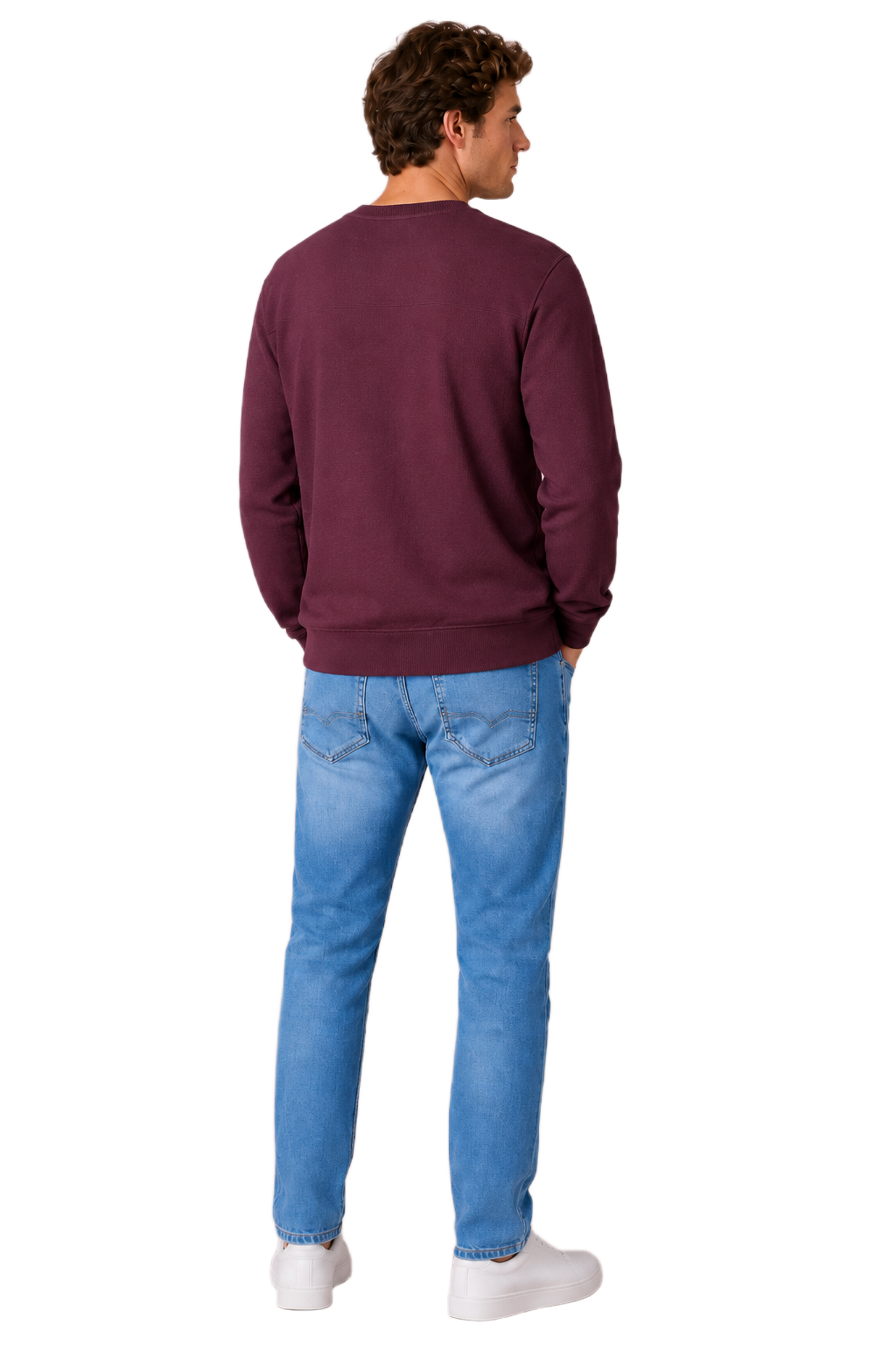 Men’s Wine Football Knit Full Sleeve Pre-Winter Sweatshirts