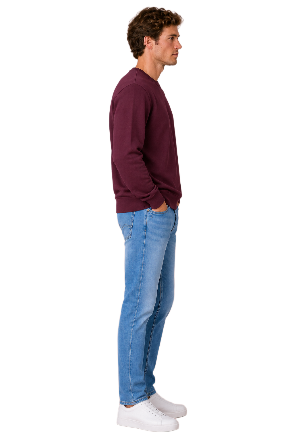 Men’s Wine Football Knit Full Sleeve Pre-Winter Sweatshirts