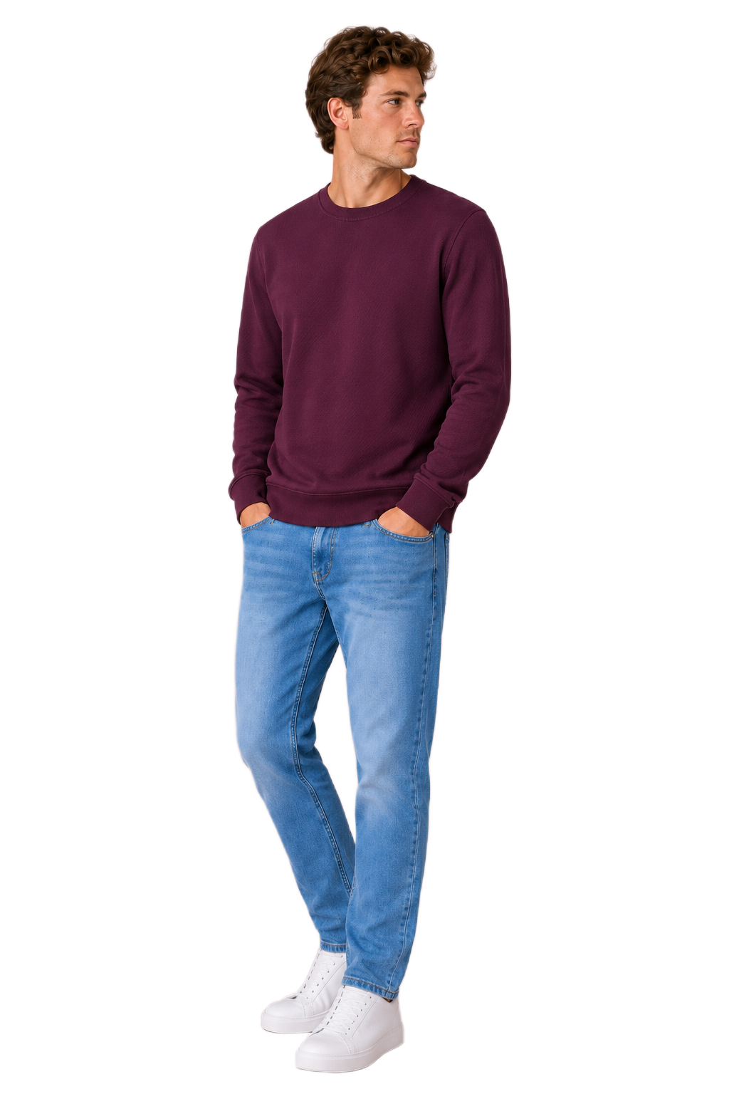 Men’s Wine Football Knit Full Sleeve Pre-Winter Sweatshirts