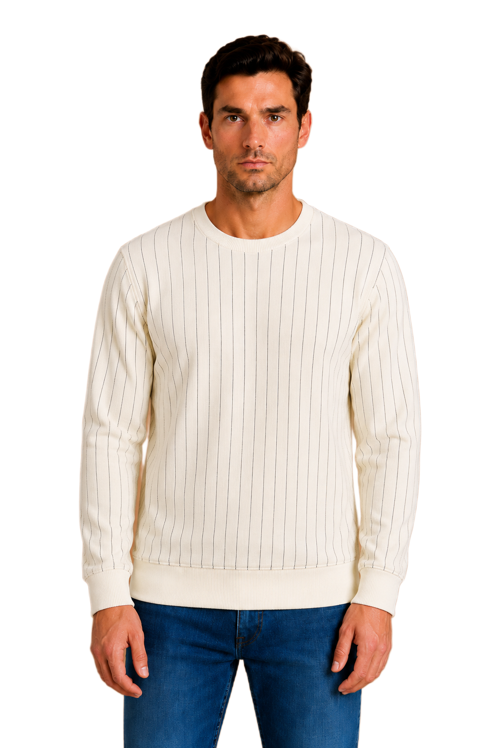 Men’s Pristine Cotton Blended Rib Full Sleeve Winter Sweatshirt