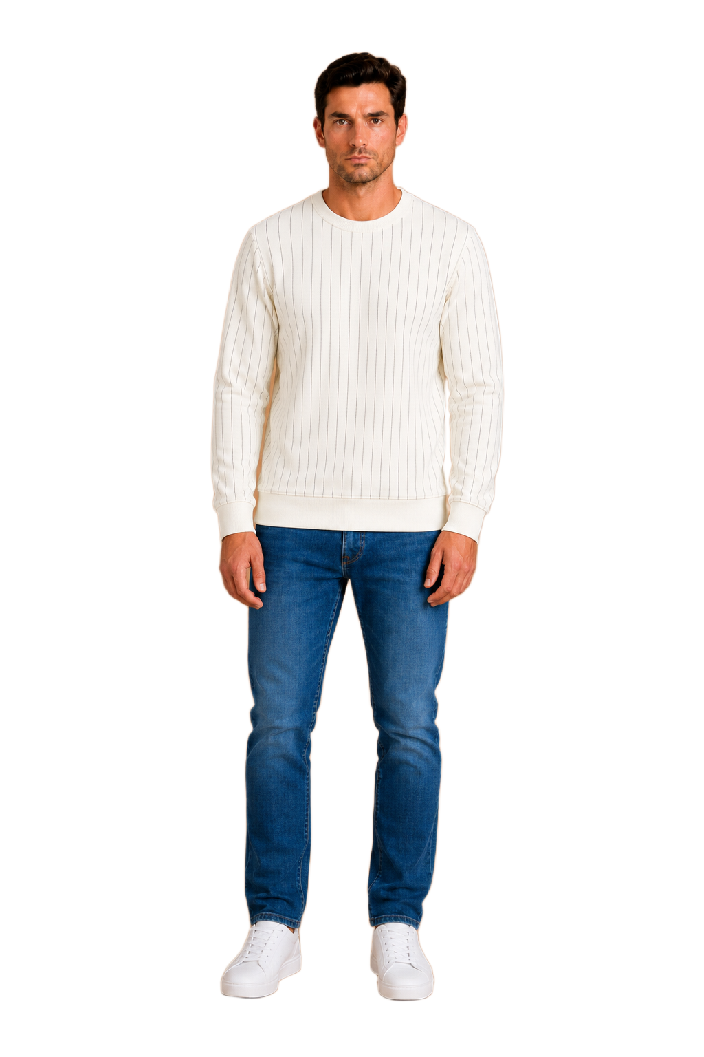 Men’s Pristine Cotton Blended Rib Full Sleeve Winter Sweatshirt