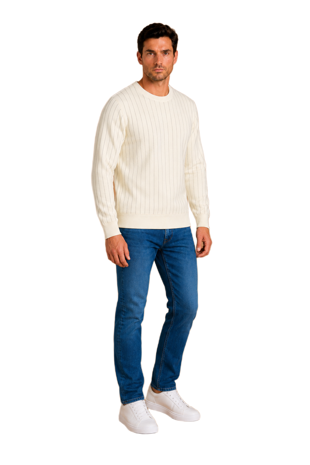 Men’s Pristine Cotton Blended Rib Full Sleeve Winter Sweatshirt