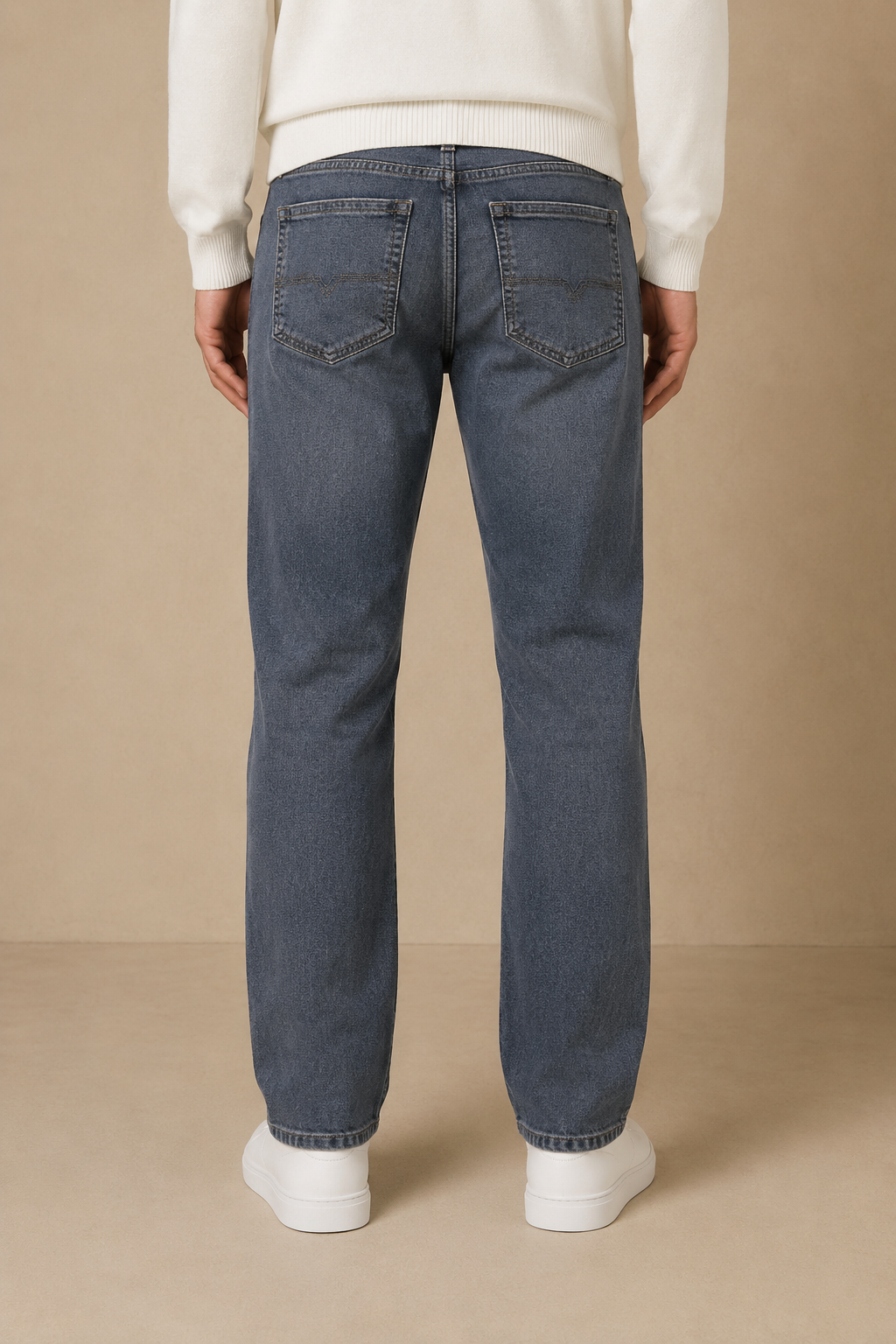 Men’s Charcoal Denim Regular Fit Jeans | Mid-Rise Five-Pocket Washed Casual Jeans