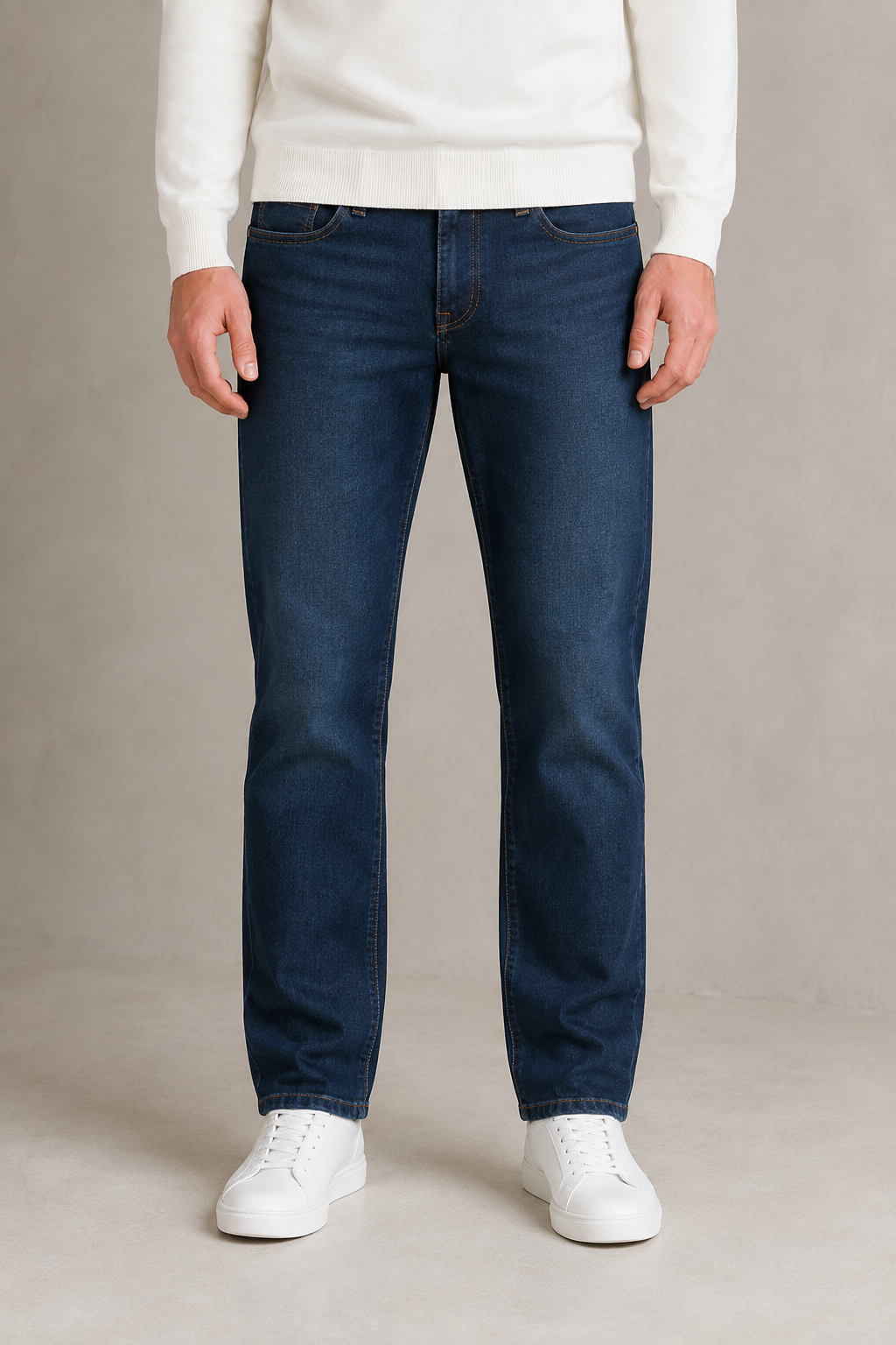 Men’s Carbon Straight Fit Denim Jeans | Mid-Rise Stretchable Five-Pocket Casual Jeans