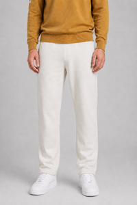 Men’s Off-White Brushed Seer Sucker Winter Lower – Regular Fit Knitted