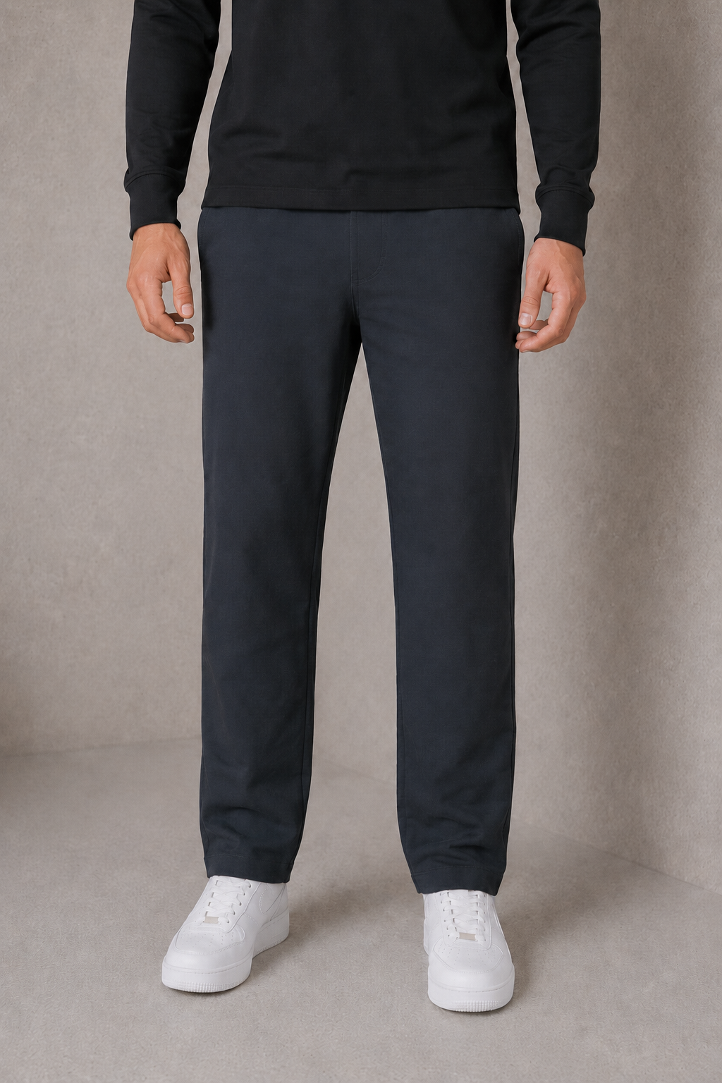 Men’s Coal French Terry Lycra Pre-Winter Knitted Lower – Regular Fit Stretch