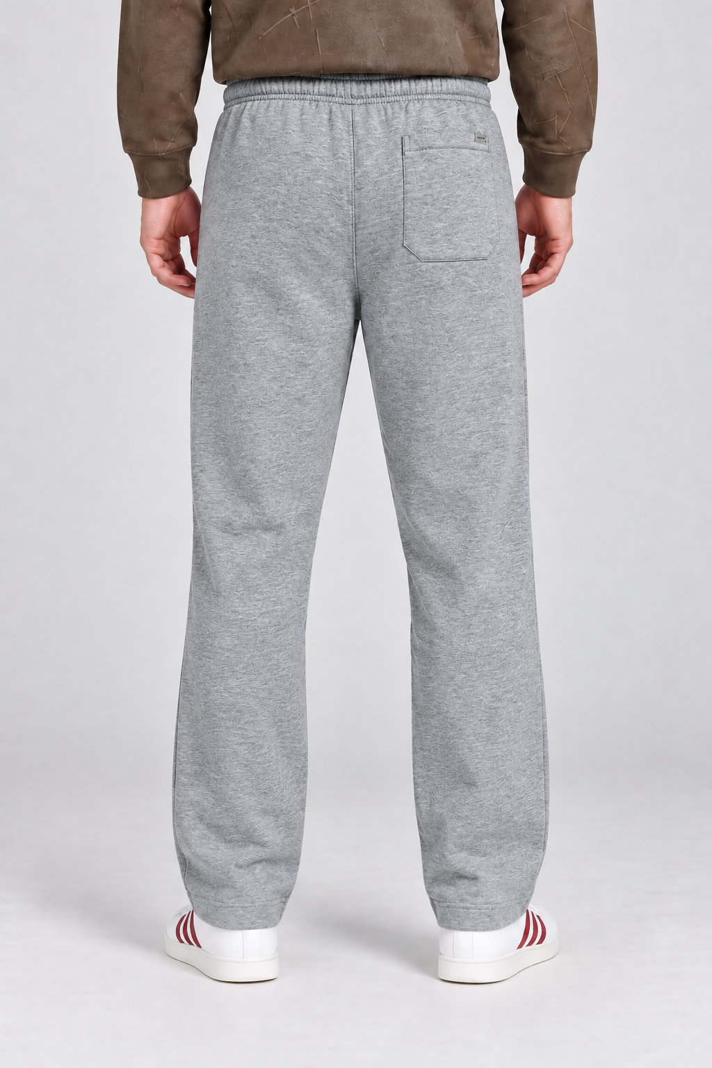 Men’s Grey Melange Cotton Fleece Lower with Drawstring