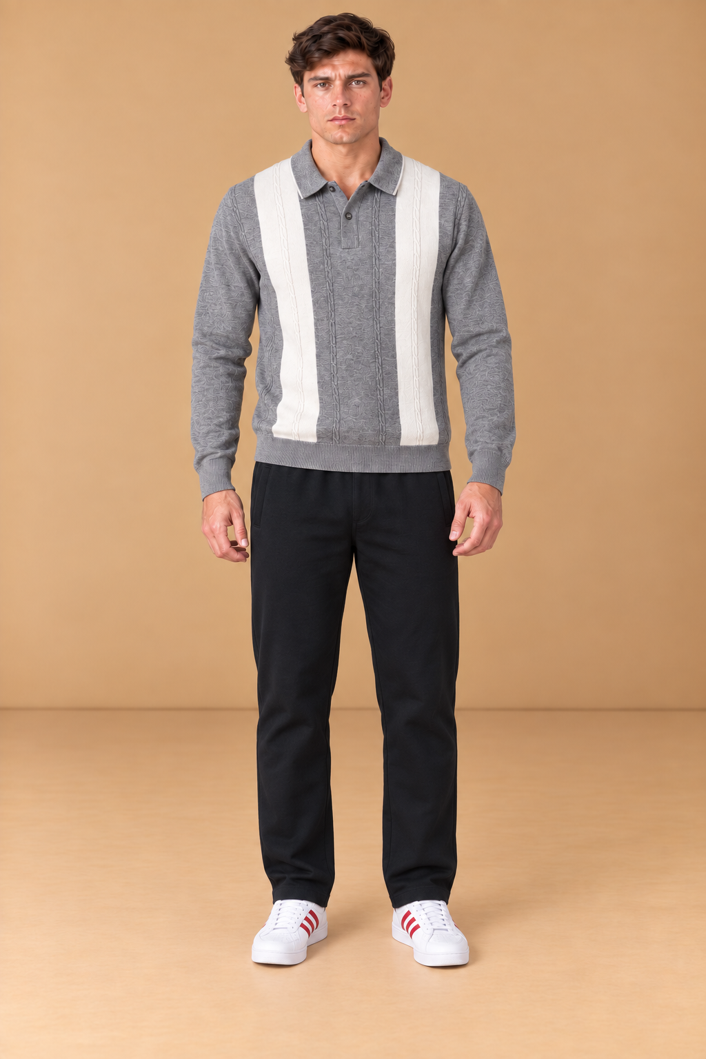 Men’s Black Cotton Brushed Fleece Lower – Regular Fit Winter Track Pants