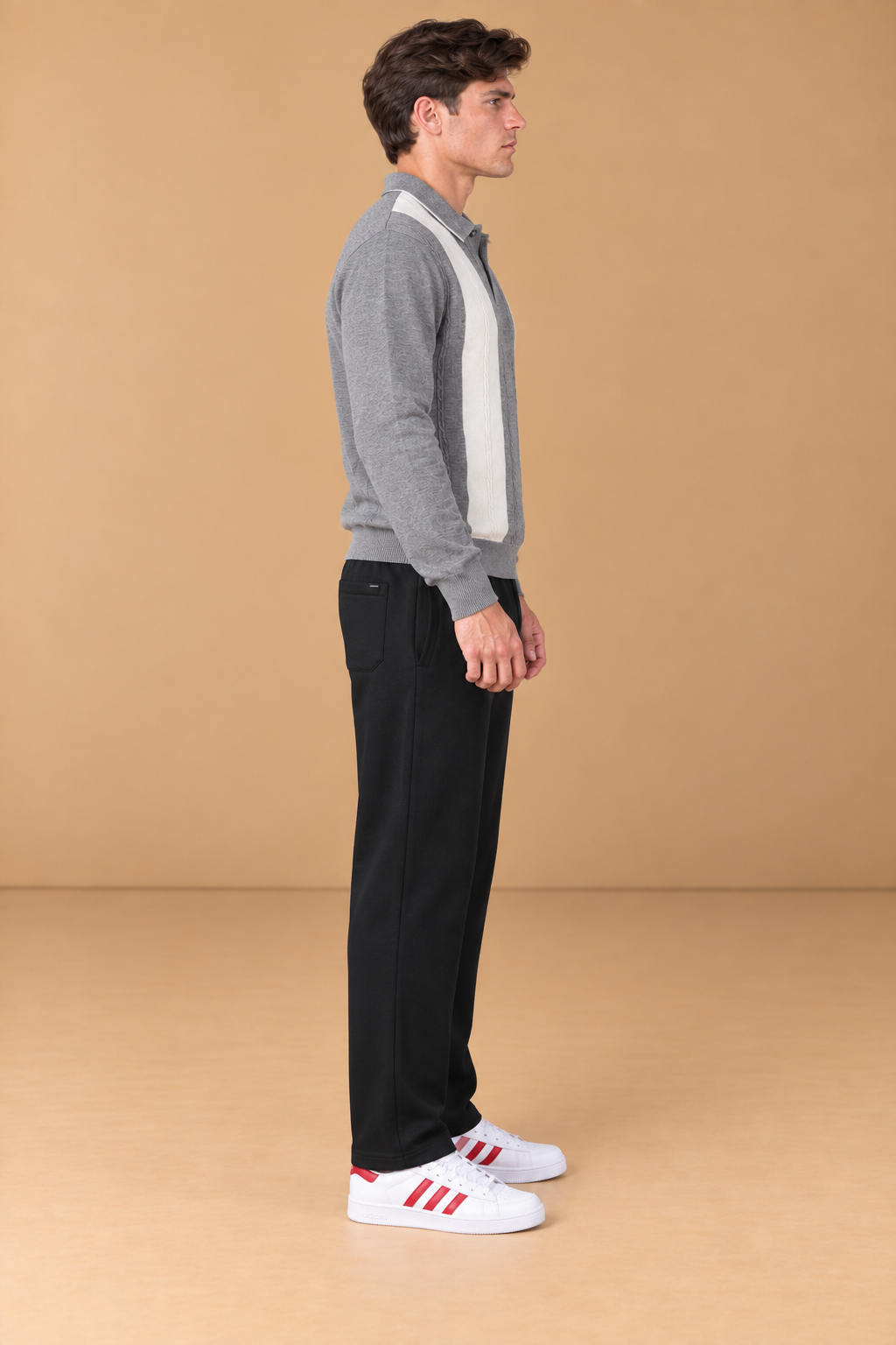 Men’s Black Cotton Brushed Fleece Lower – Regular Fit Winter Track Pants