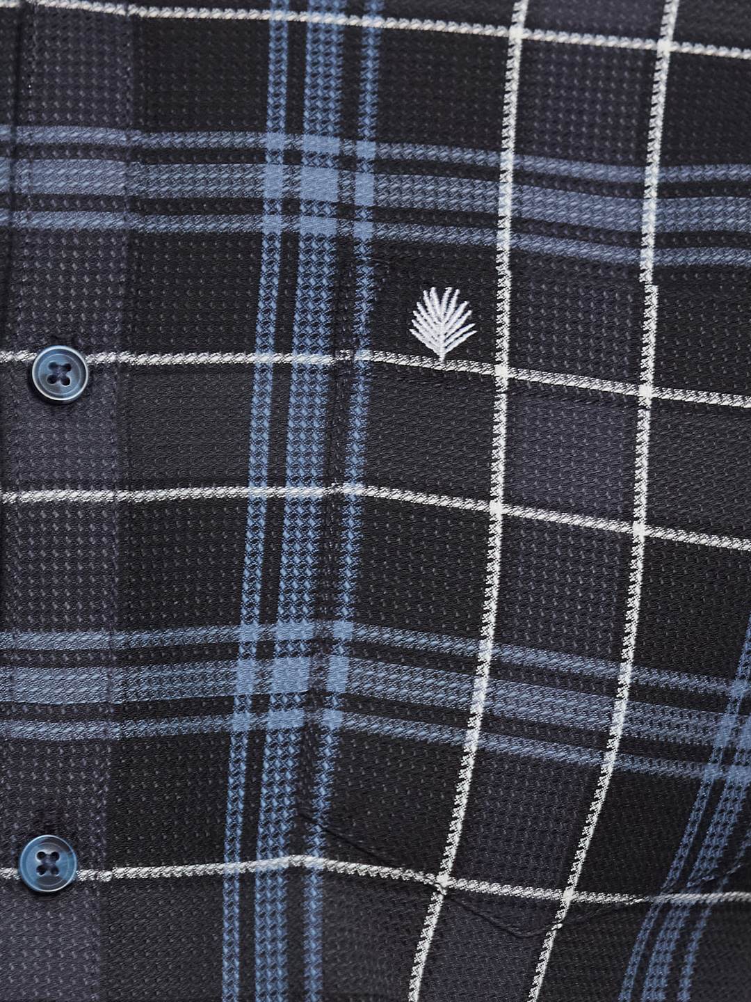 METTLE Men Spread Collar Checked Cotton Casual Shirt