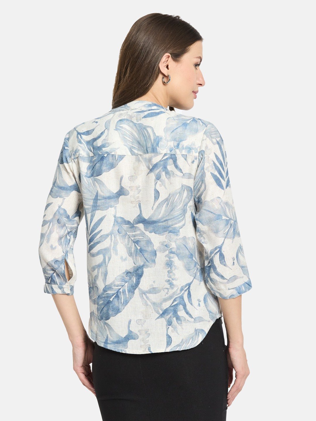 METTLE Denim Floral Printed Cotton Top