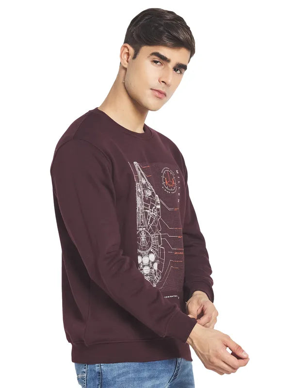 Octave Men Brown Printed Sweatshirt