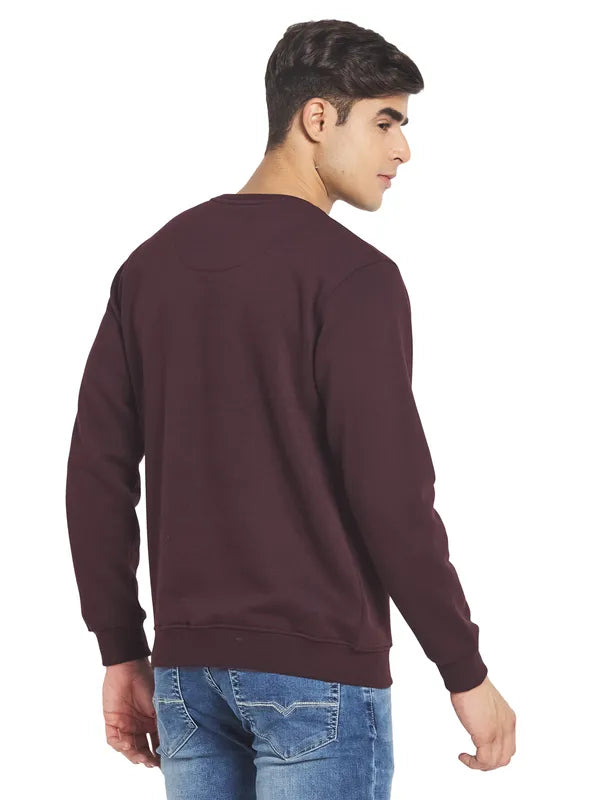 Octave Men Brown Printed Sweatshirt