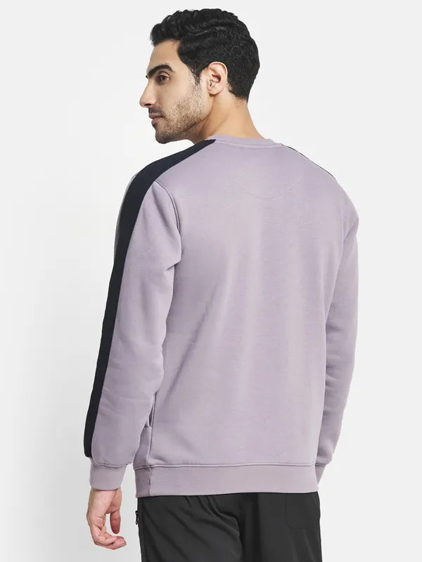 Men Purple Printed Sweatshirt