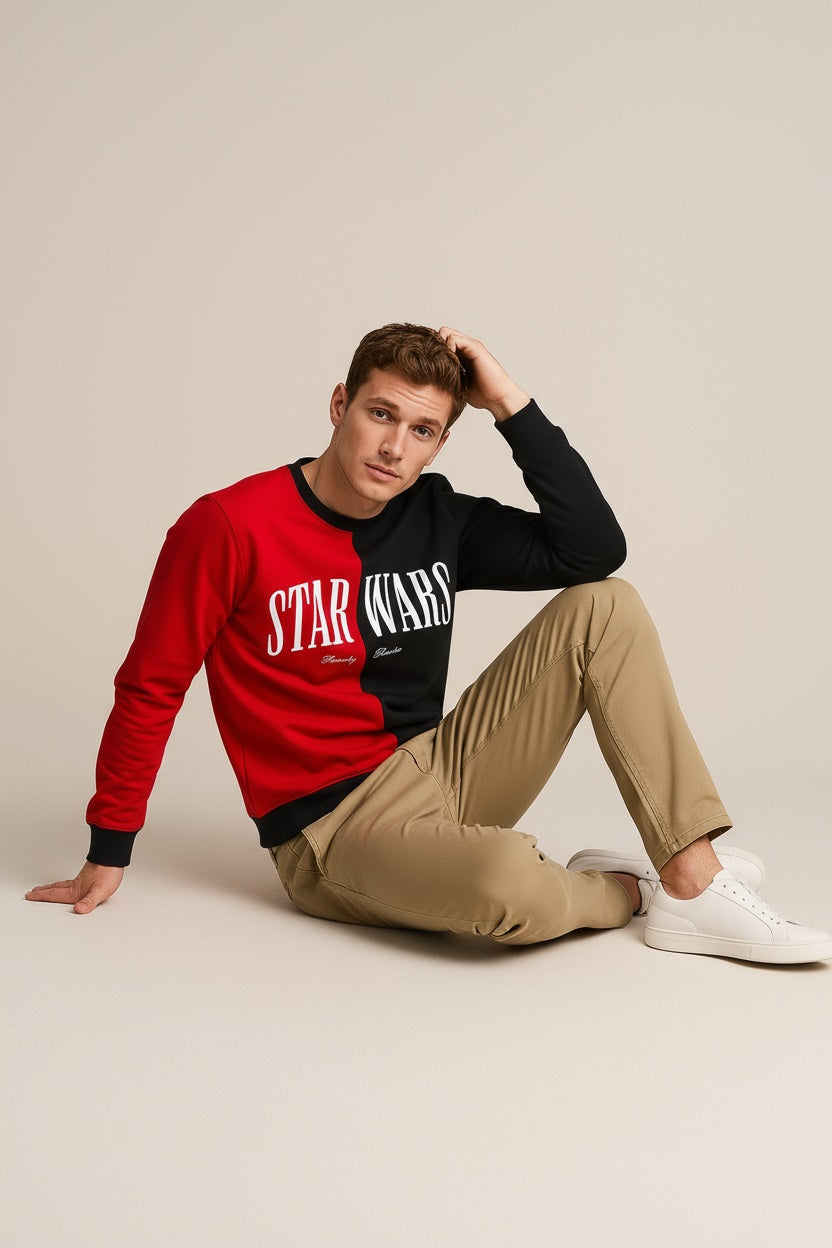 Octave Men Colourblocked Round Neck Sweatshirt