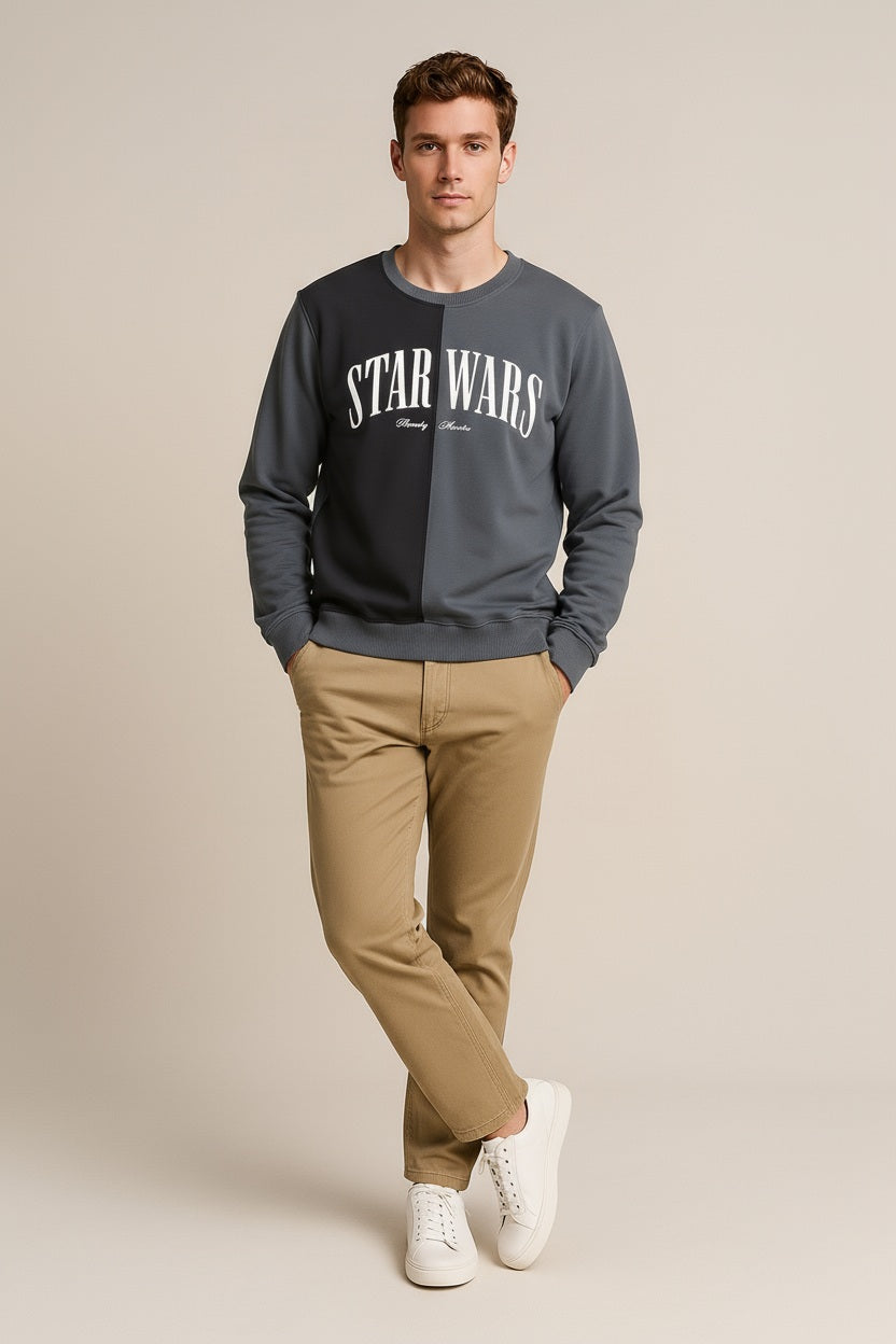 Octave Men Colourblocked Round Neck Sweatshirt