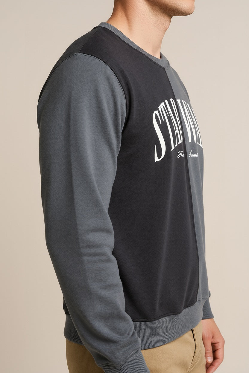 Octave Men Colourblocked Round Neck Sweatshirt