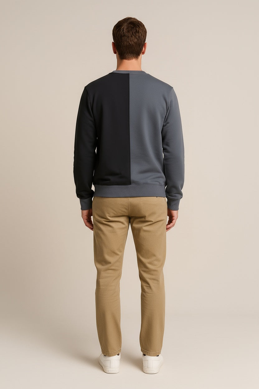 Octave Men Colourblocked Round Neck Sweatshirt