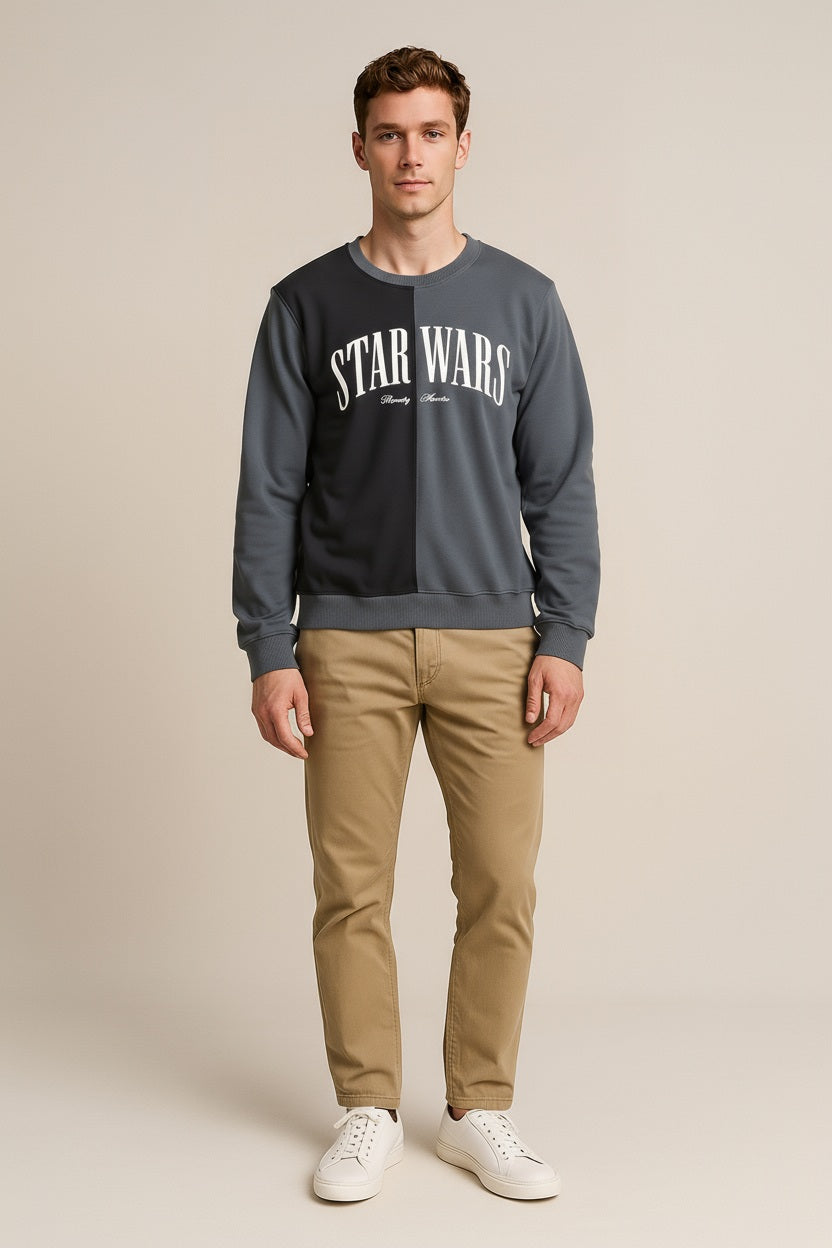 Octave Men Colourblocked Round Neck Sweatshirt