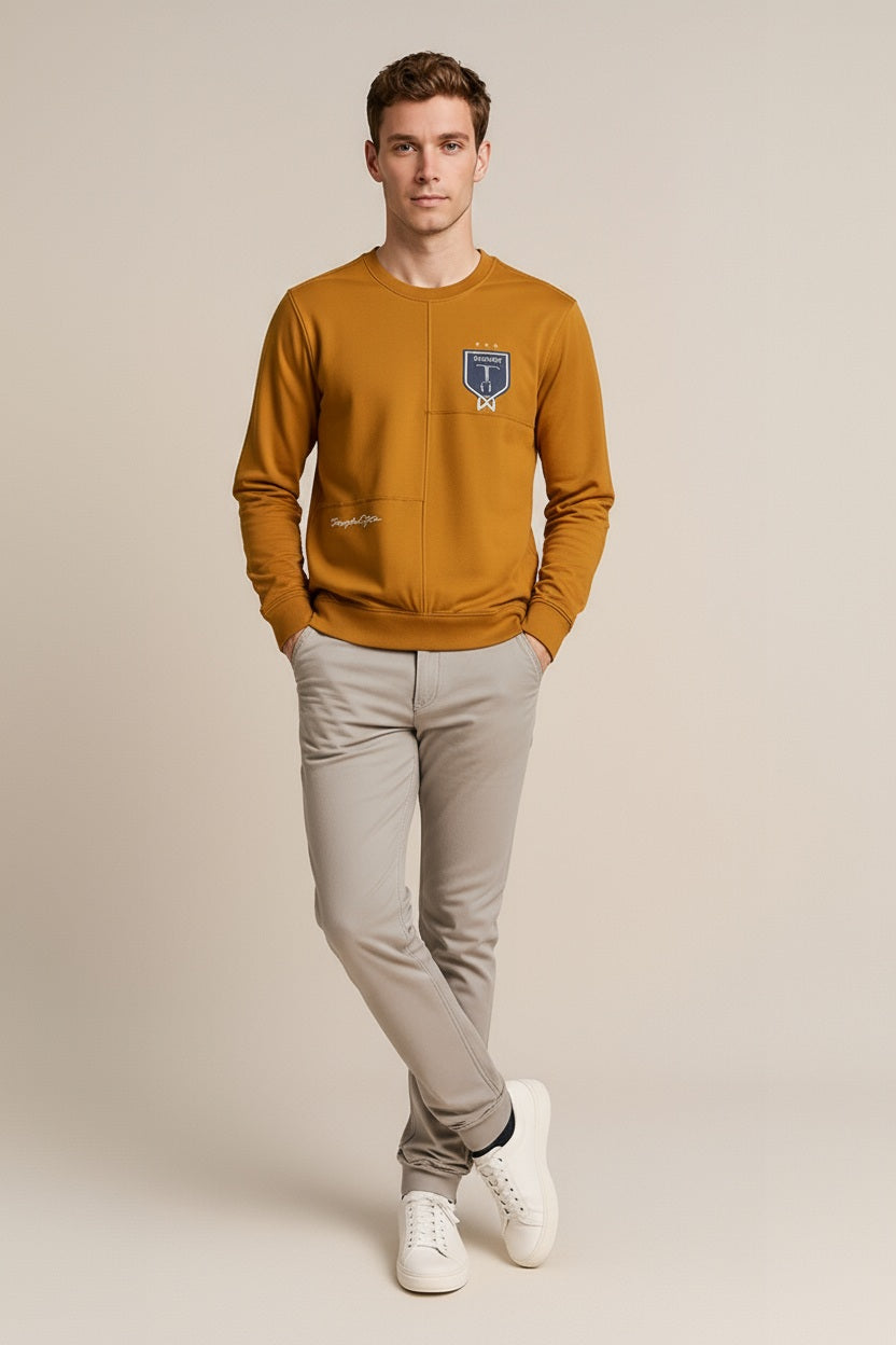 Octave Men Solid Round Neck Sweatshirt