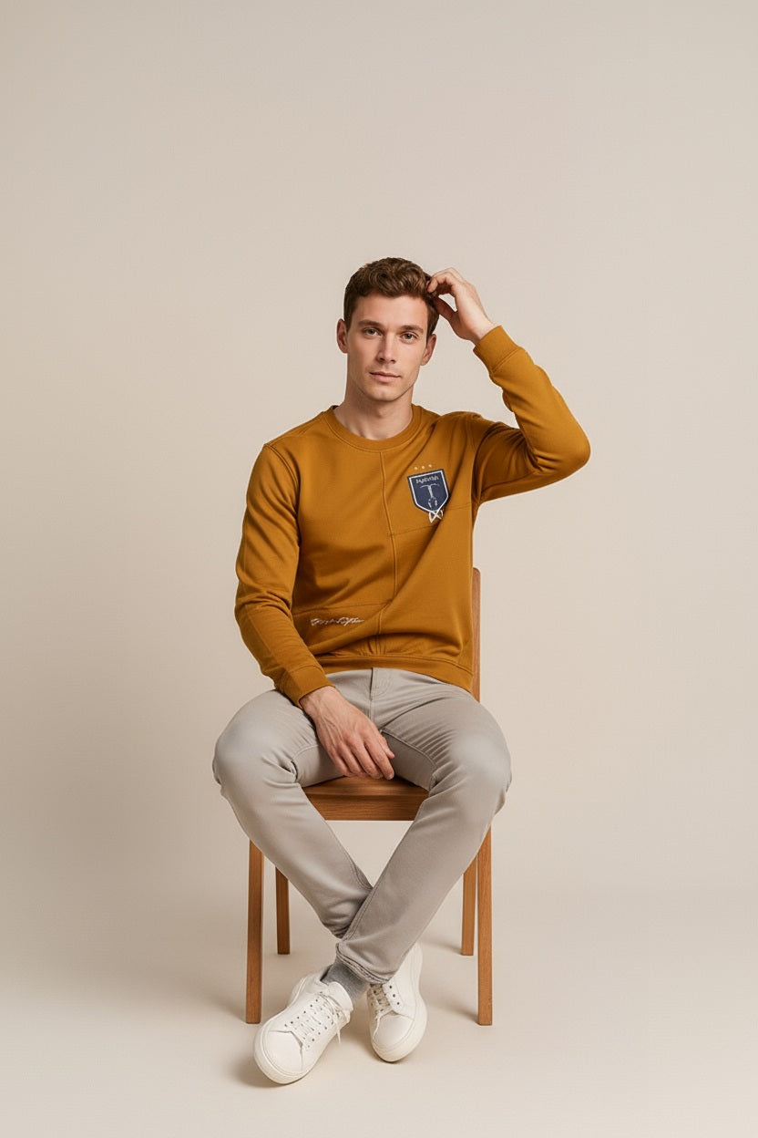 Octave Men Solid Round Neck Sweatshirt