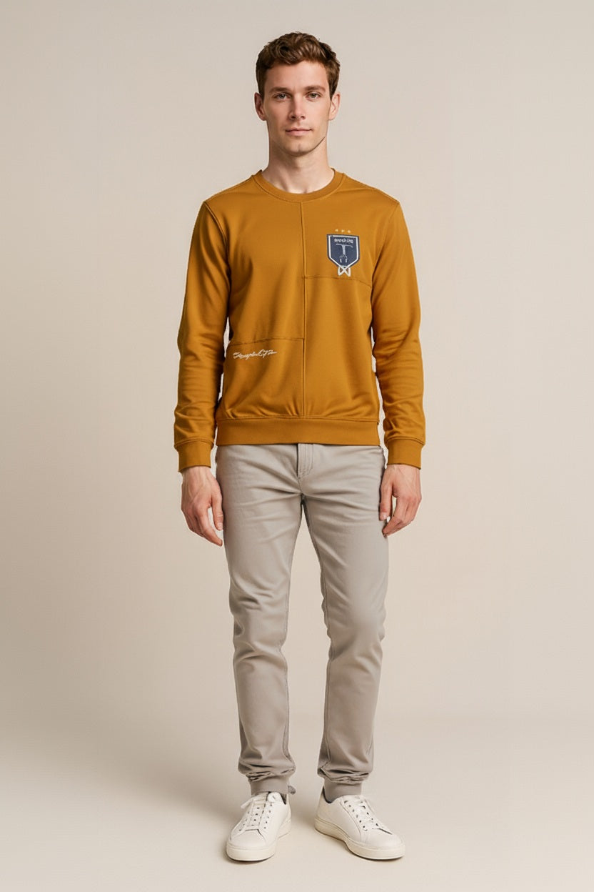 Octave Men Solid Round Neck Sweatshirt