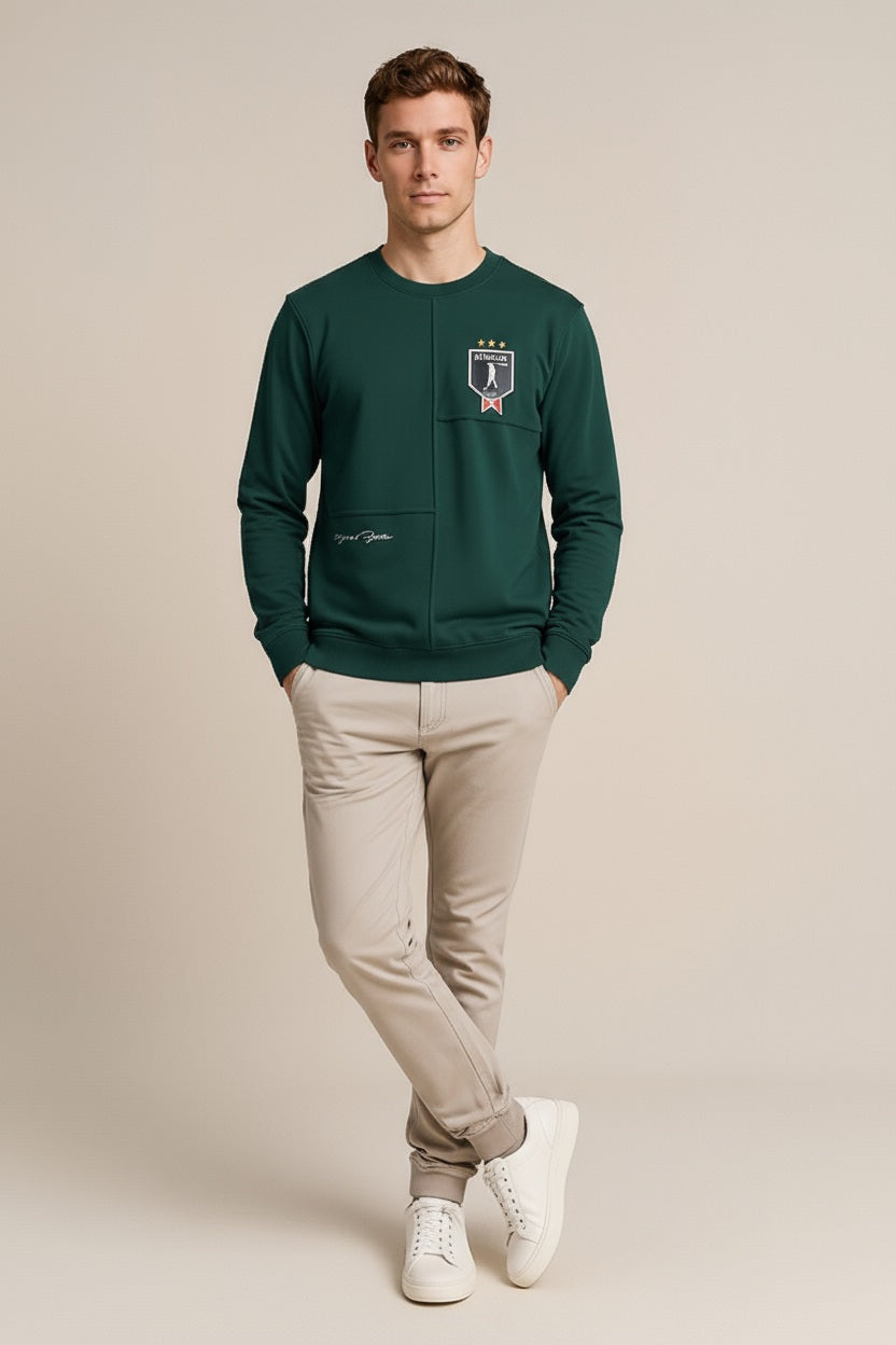 Octave Men Solid Round Neck Sweatshirt