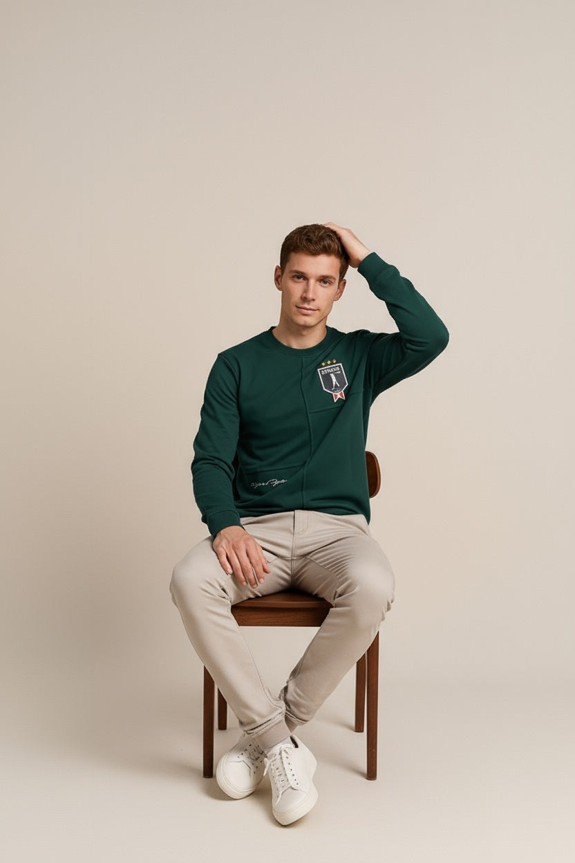 Octave Men Solid Round Neck Sweatshirt