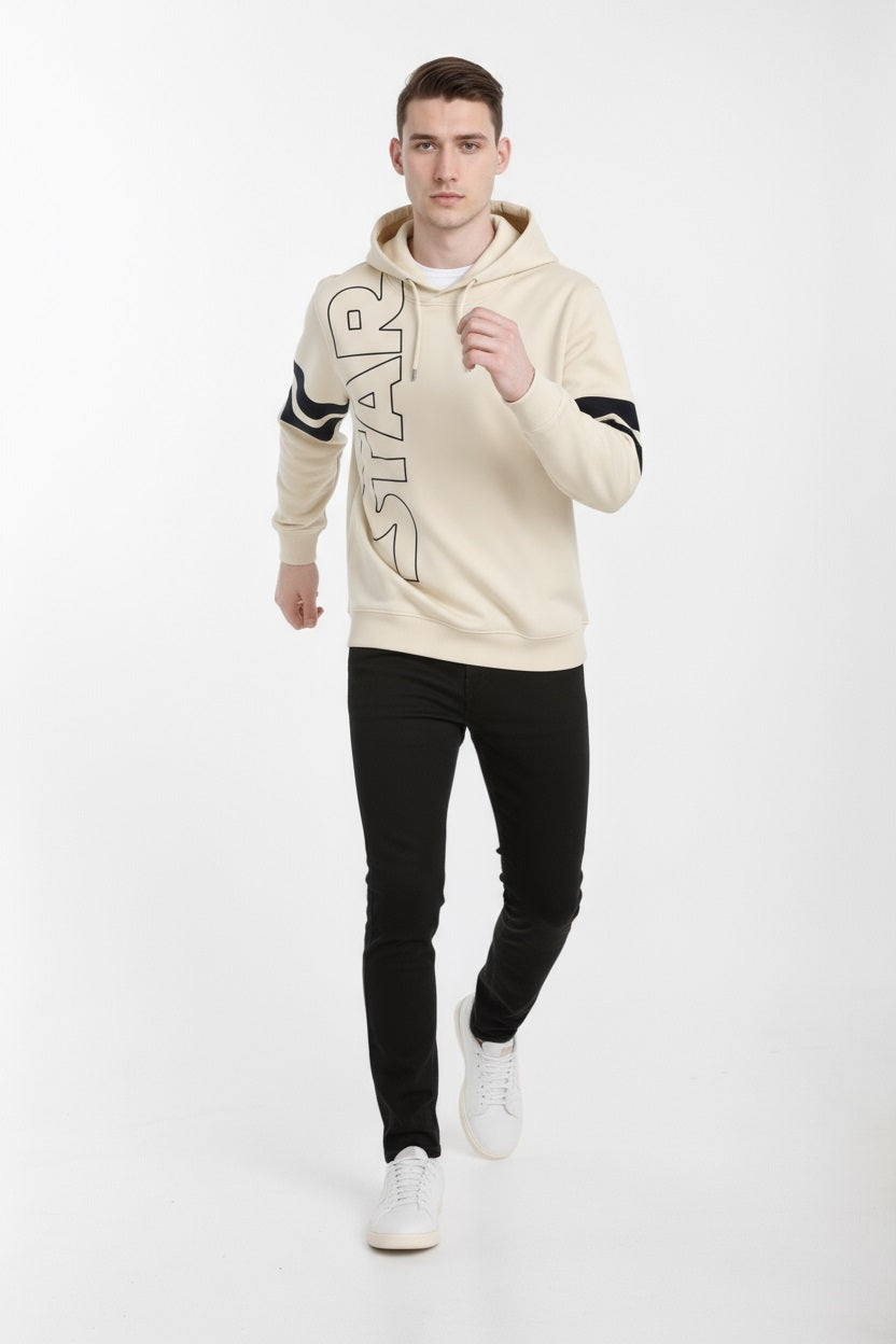 Octave Men Printed Hooded Sweatshirt