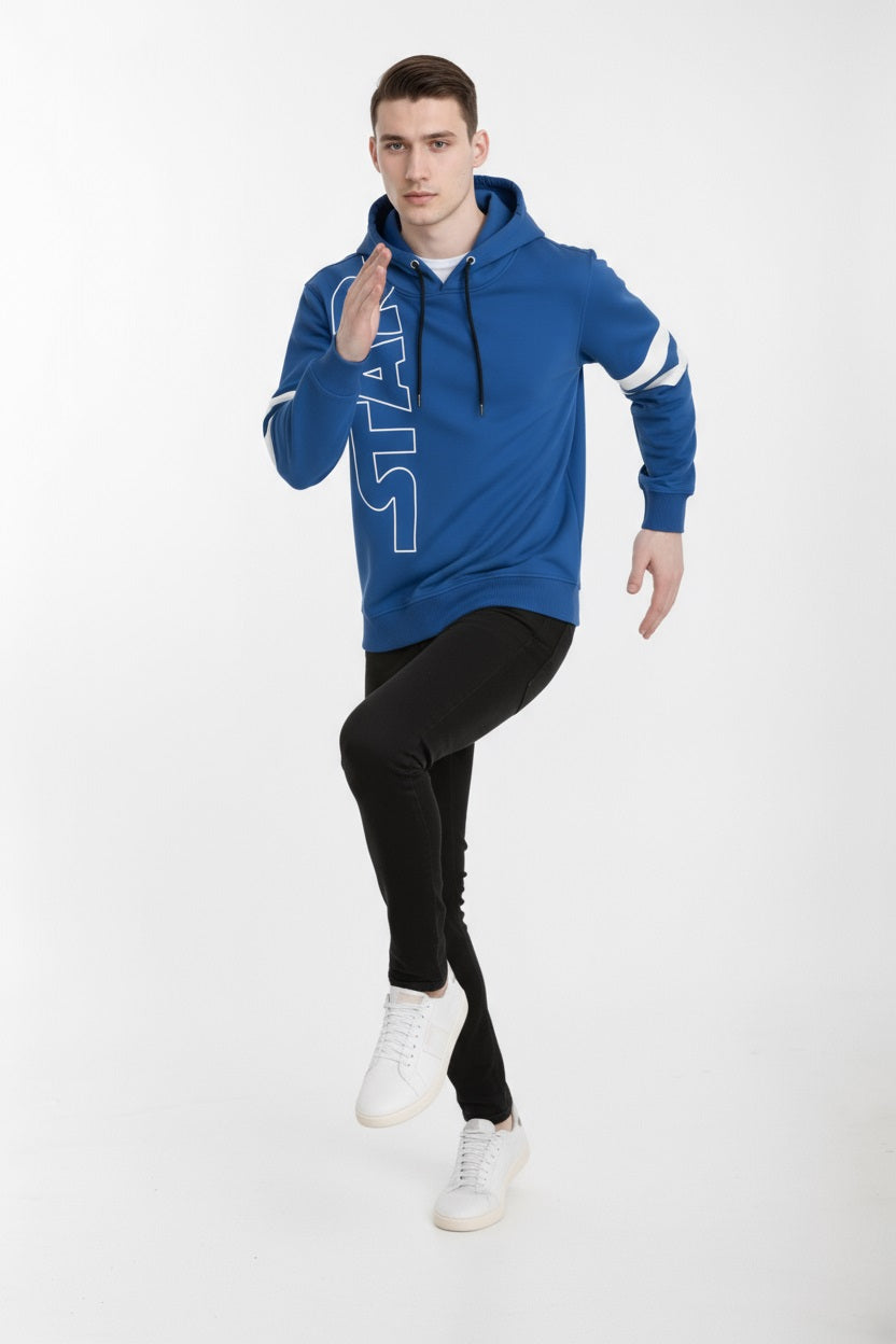 Octave Men Printed Hooded Sweatshirt