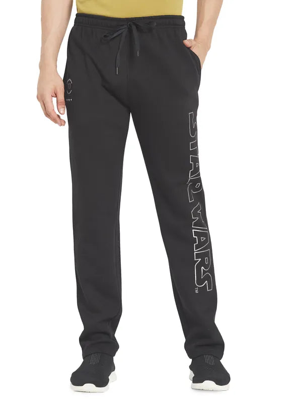 Octave Men Black Solid Cotton Track Pants