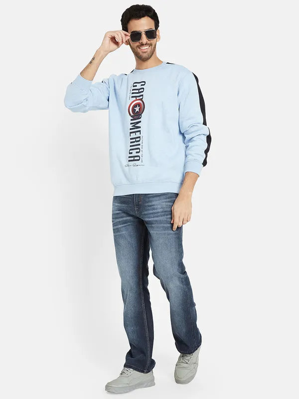 Octave Men Blue Printed Sweatshirt