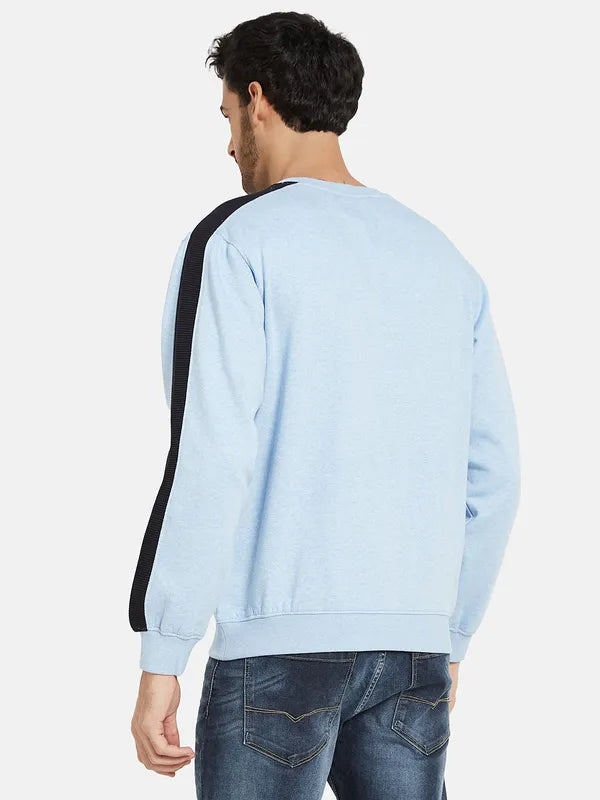 Octave Men Blue Printed Sweatshirt