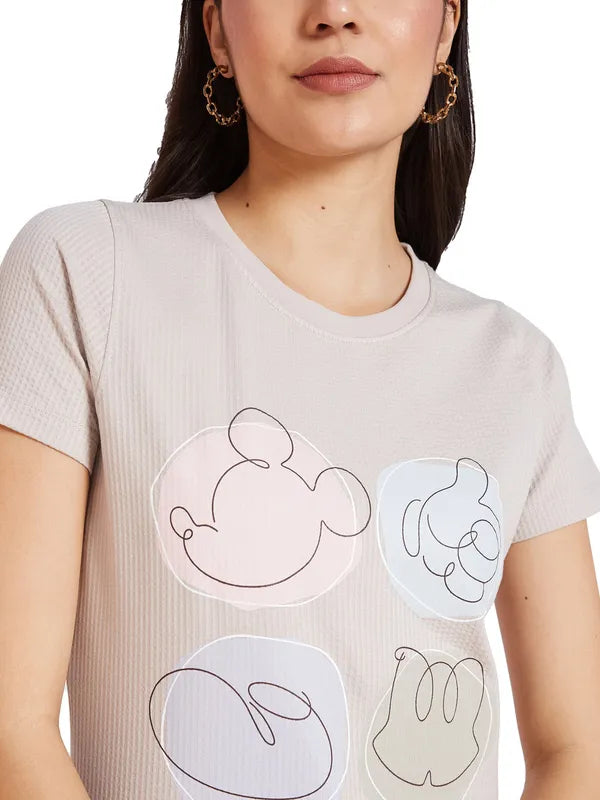 Mettle Women Mickey Mouse Printed T-Shirt