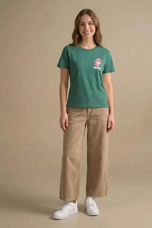 Women Green Goofy Printed T-shirt