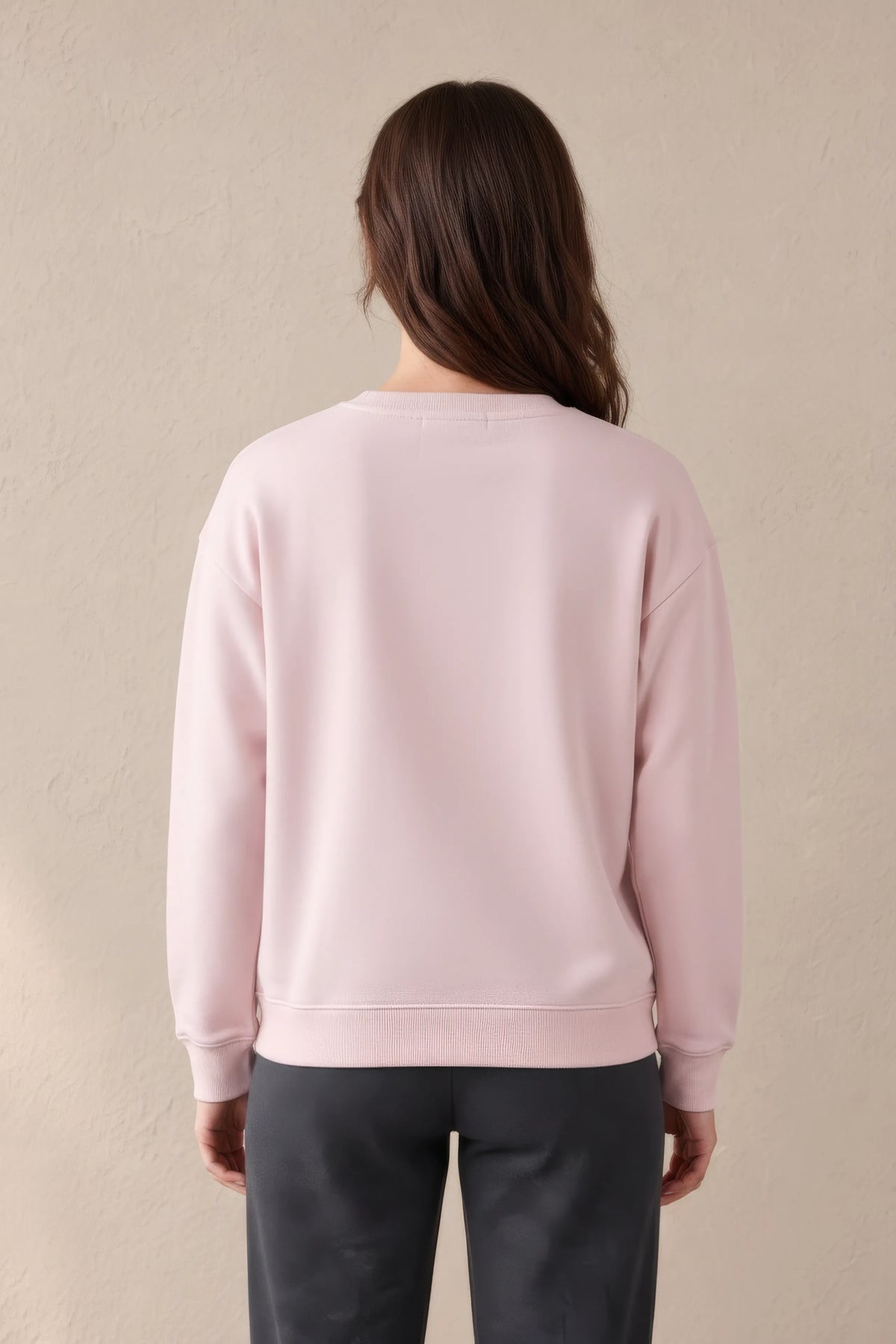 Women’s Disney Stitch & Angel Pink Brushed Cotton Fleece Sweatshirt – Regular Fit