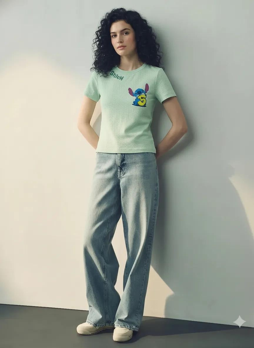 Women Printed Round Neck T-shirt