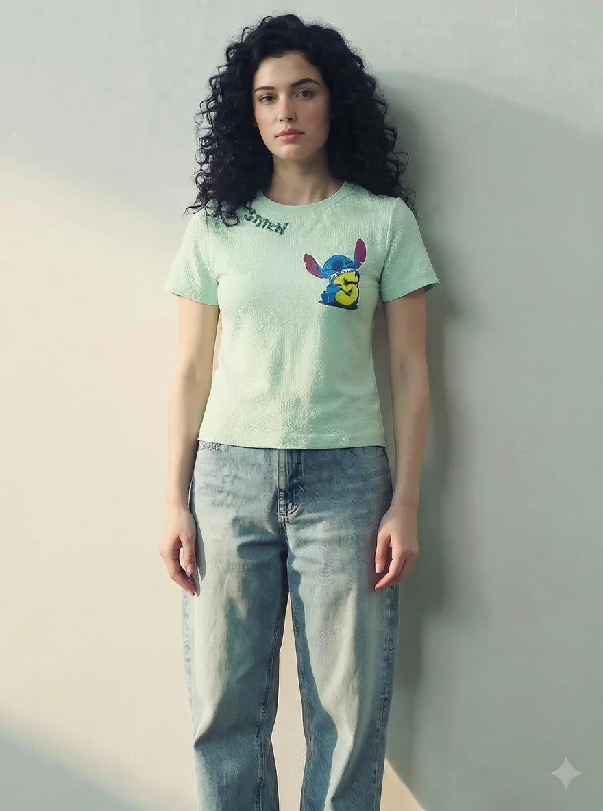 Women Printed Round Neck T-shirt