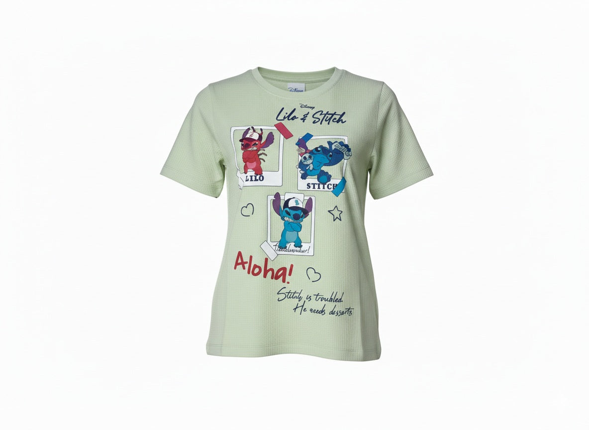 Women Mist Printed Round Neck T-shirt