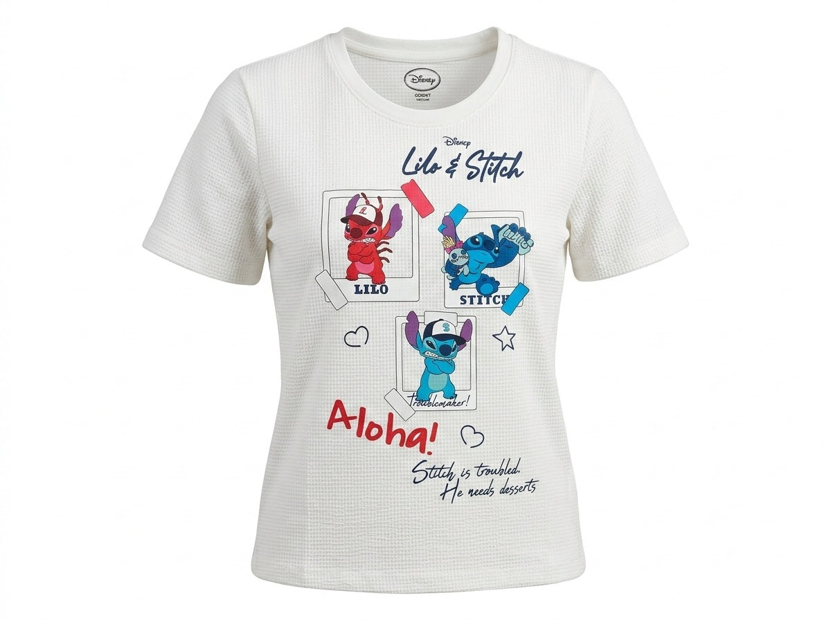 Women Off White Typography Round Neck T-shirt