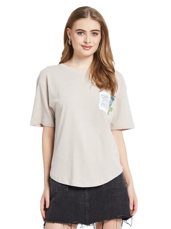 Mettle Women V-Neck Extended Sleeves Pockets T-Shirt