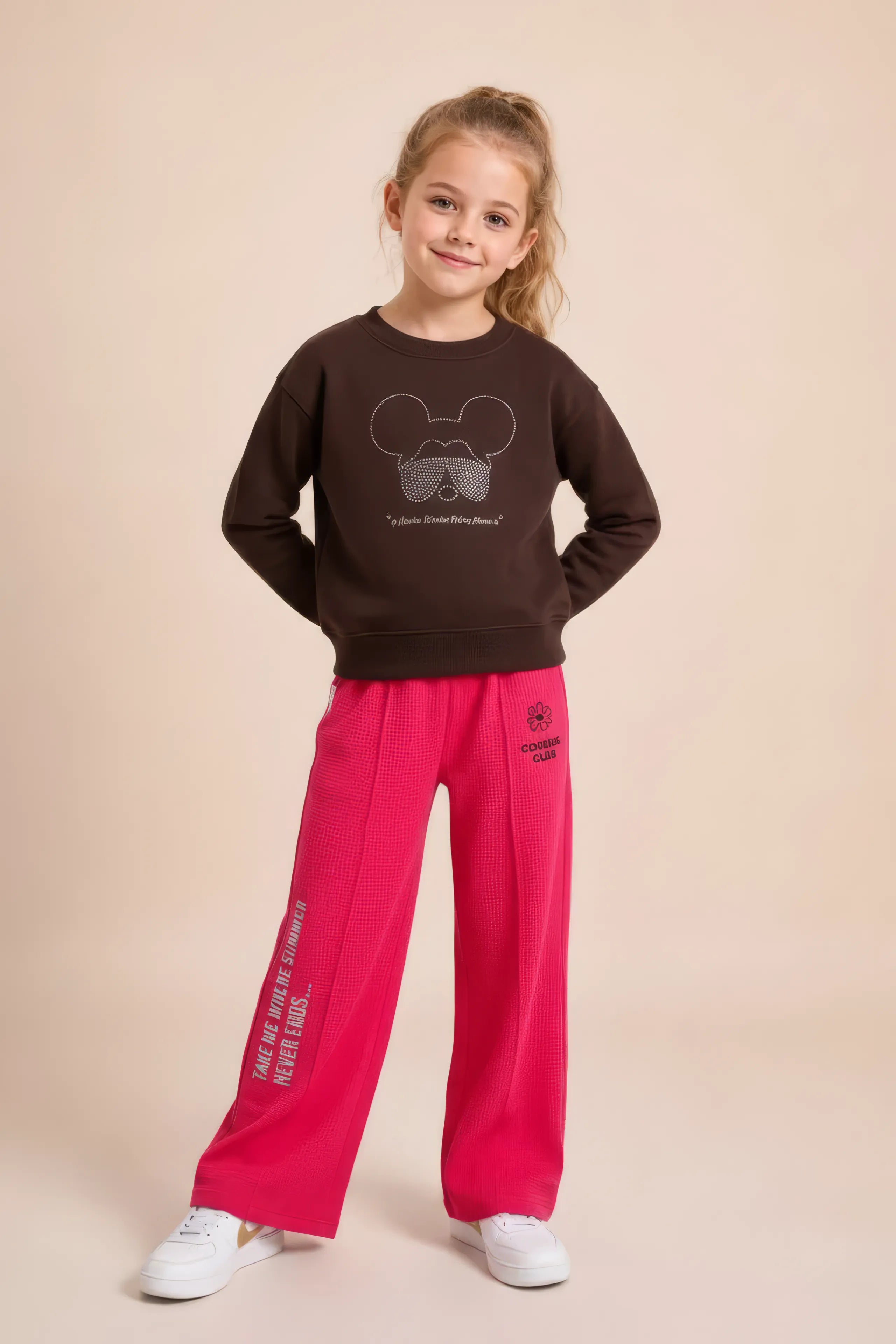 Junior Girls Espresso Cotton Fleece Sweatshirt – Espresso Brown | Regular Fit