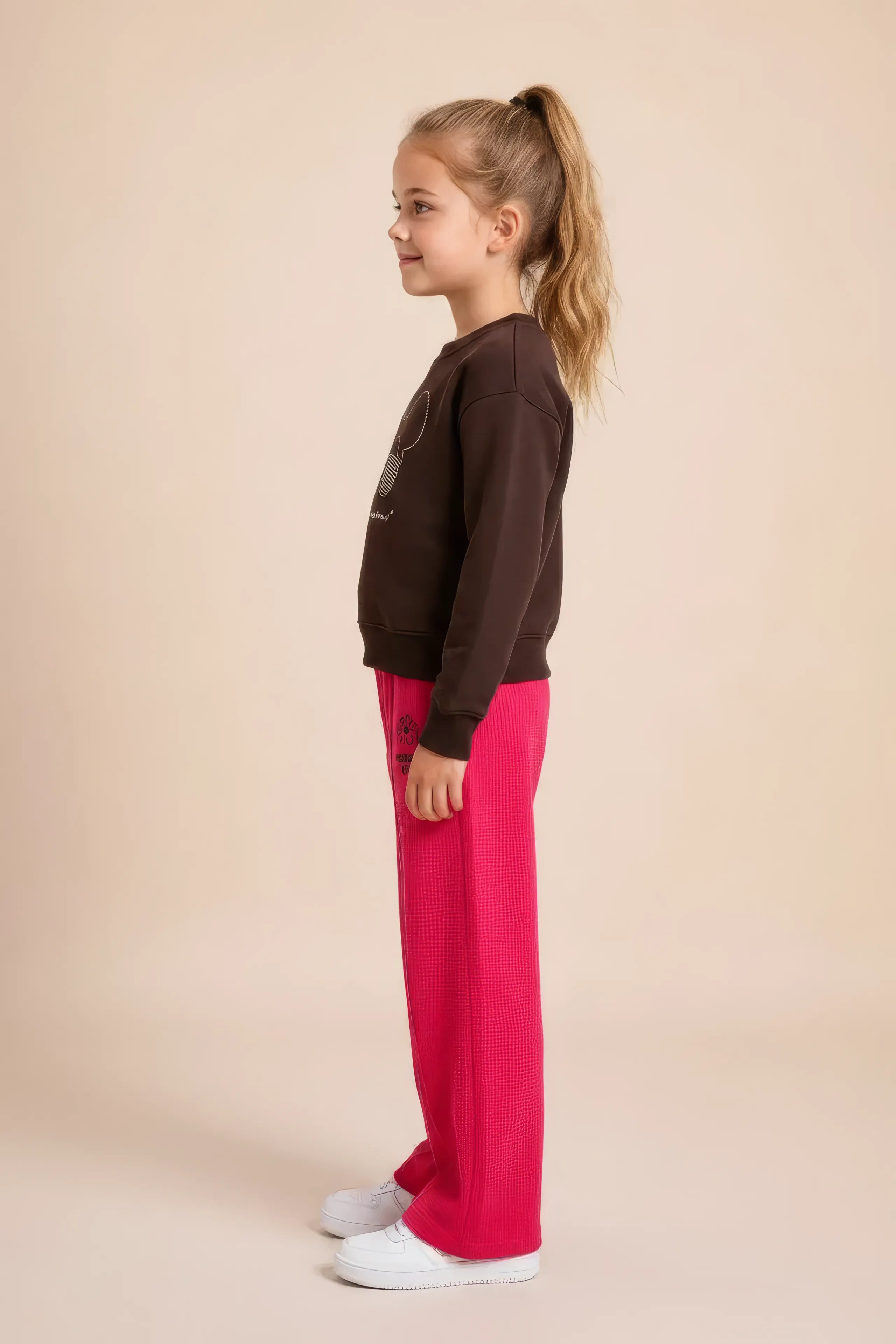 Junior Girls Espresso Cotton Fleece Sweatshirt – Espresso Brown | Regular Fit