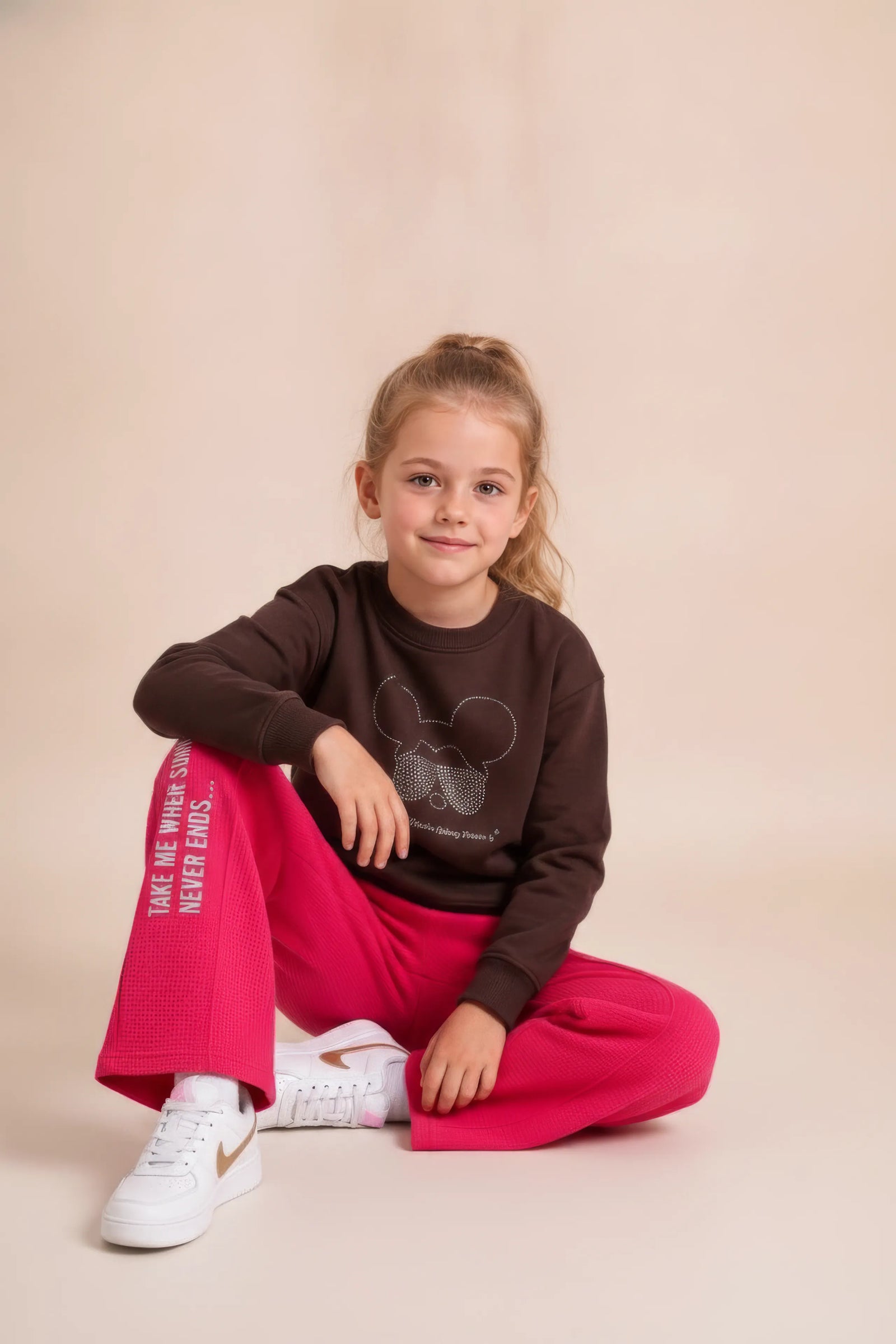 Junior Girls Espresso Cotton Fleece Sweatshirt – Espresso Brown | Regular Fit